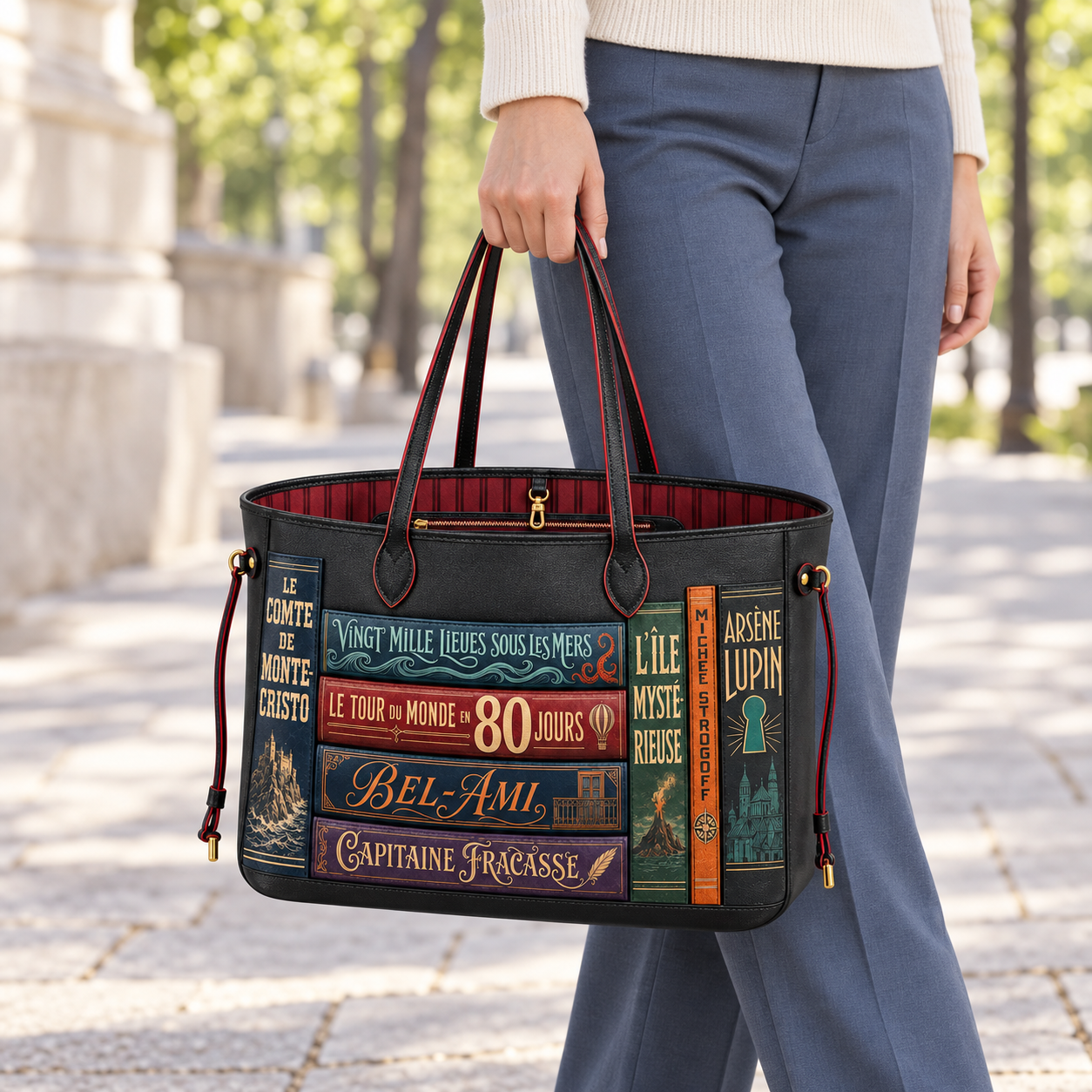 Sac cabas — Bibliothèque d’aventures — in hand
