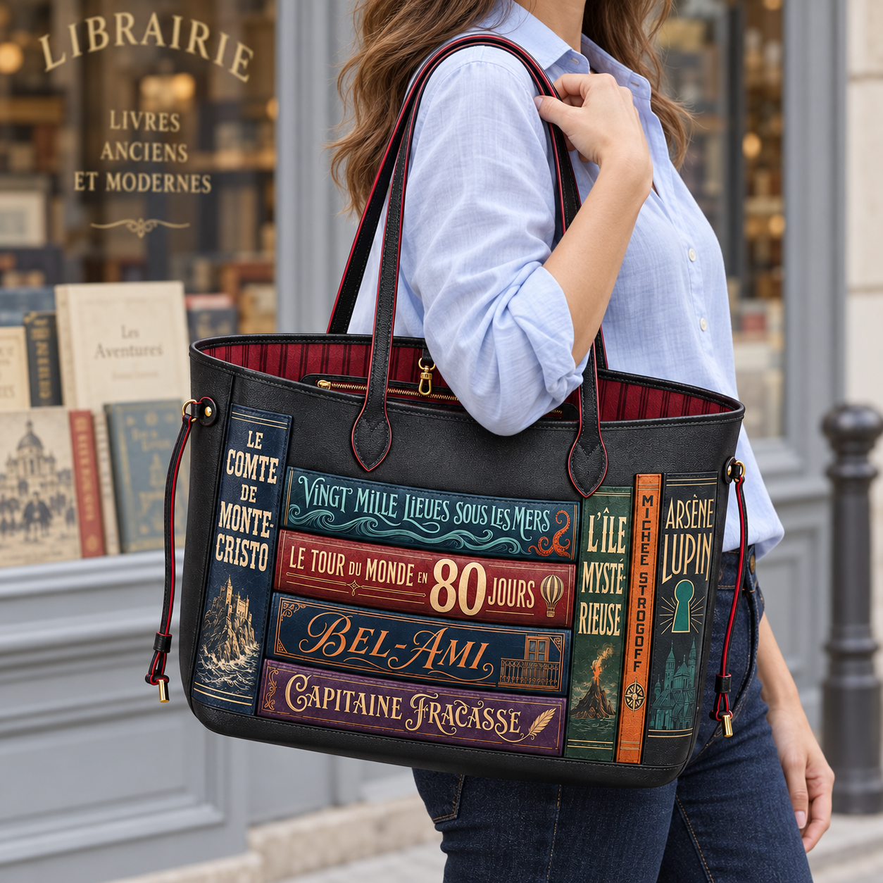 Sac cabas — Bibliothèque d’aventures — shoulder