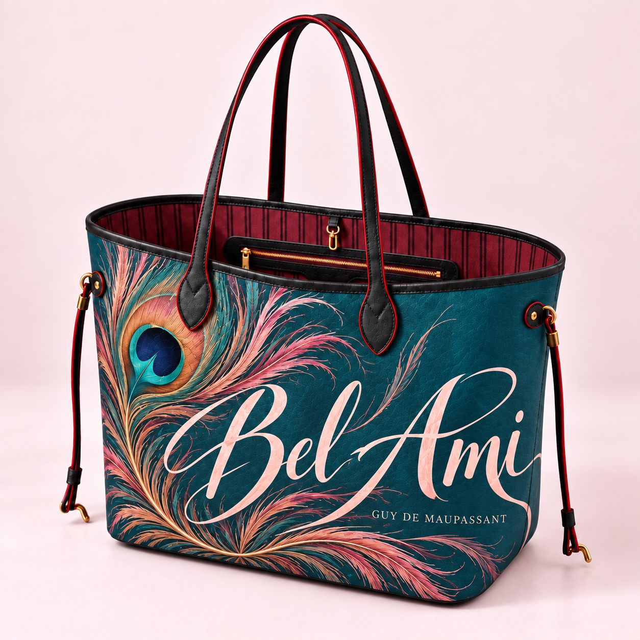 Sac cabas — Bel-Ami — Paon turquoise — vue de face