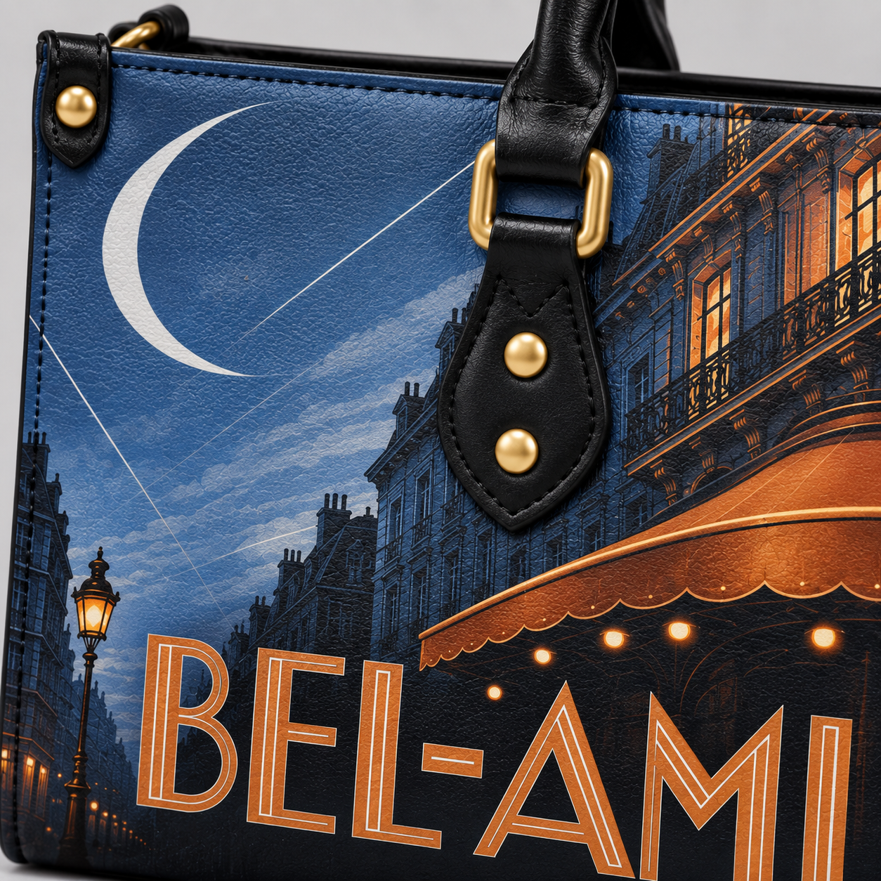 Sac compact — Bel-Ami — Paris la nuit — détail du motif