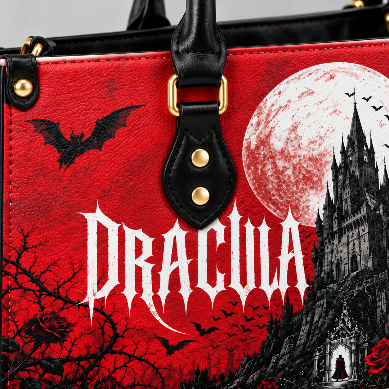 Sac compact ā Dracula ā dĆ©tail du motif