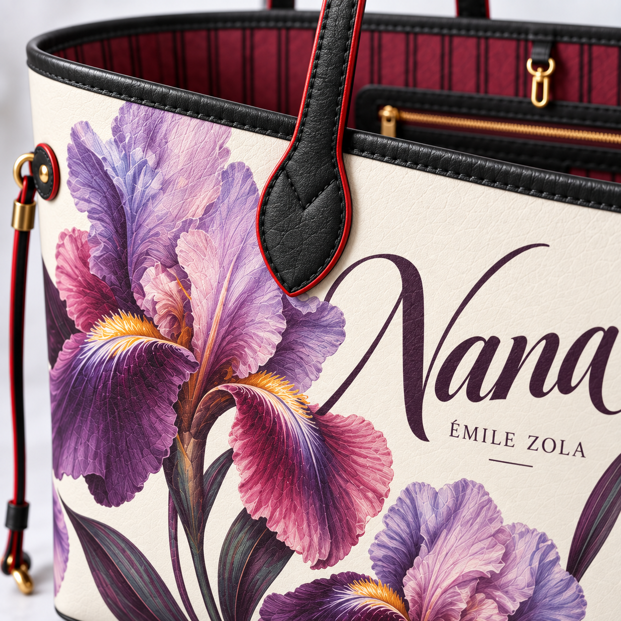 Sac cabas — Nana — Iris — détail du motif