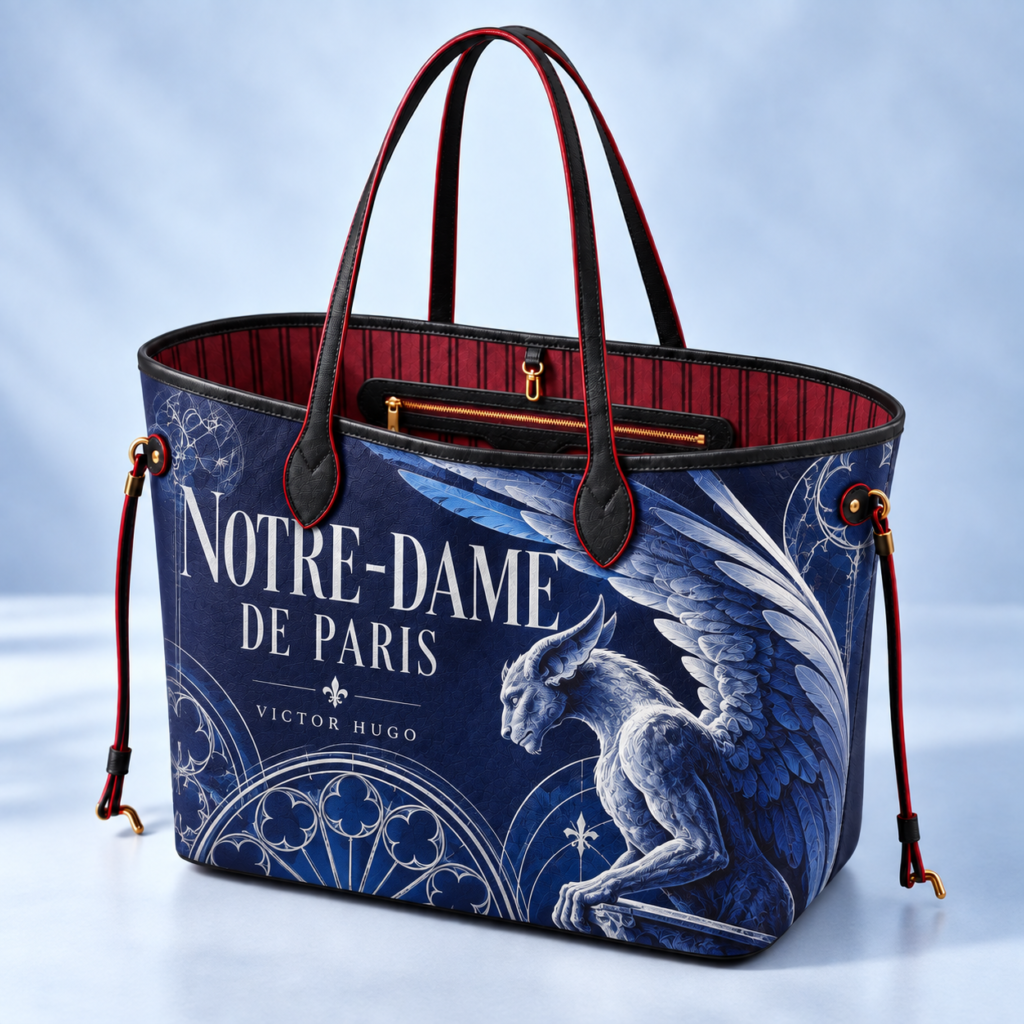 Sac cabas — Notre-Dame de Paris — Ailes bleues — vue de face