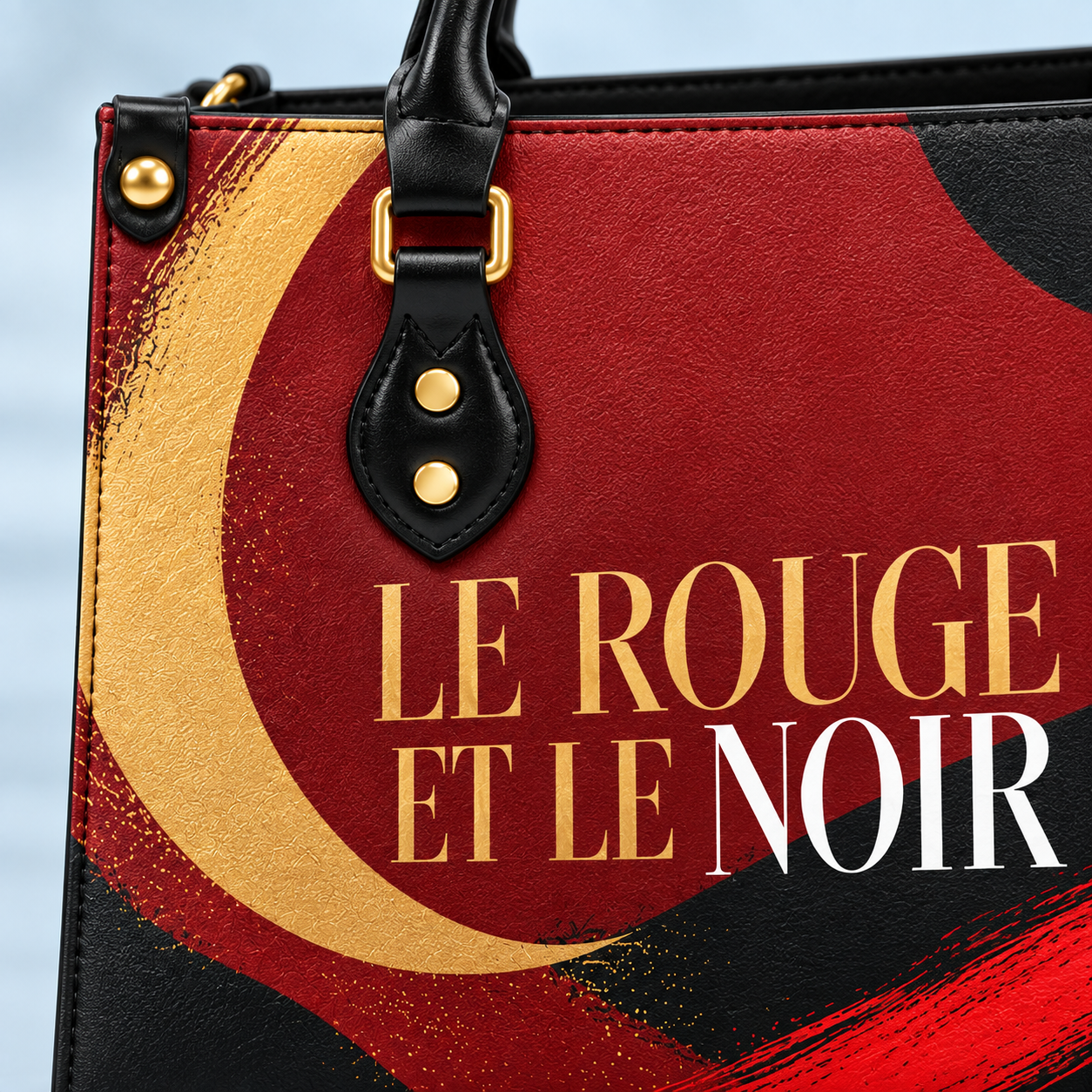 Sac compact — Le Rouge et le Noir — Abstraction — détail du motif