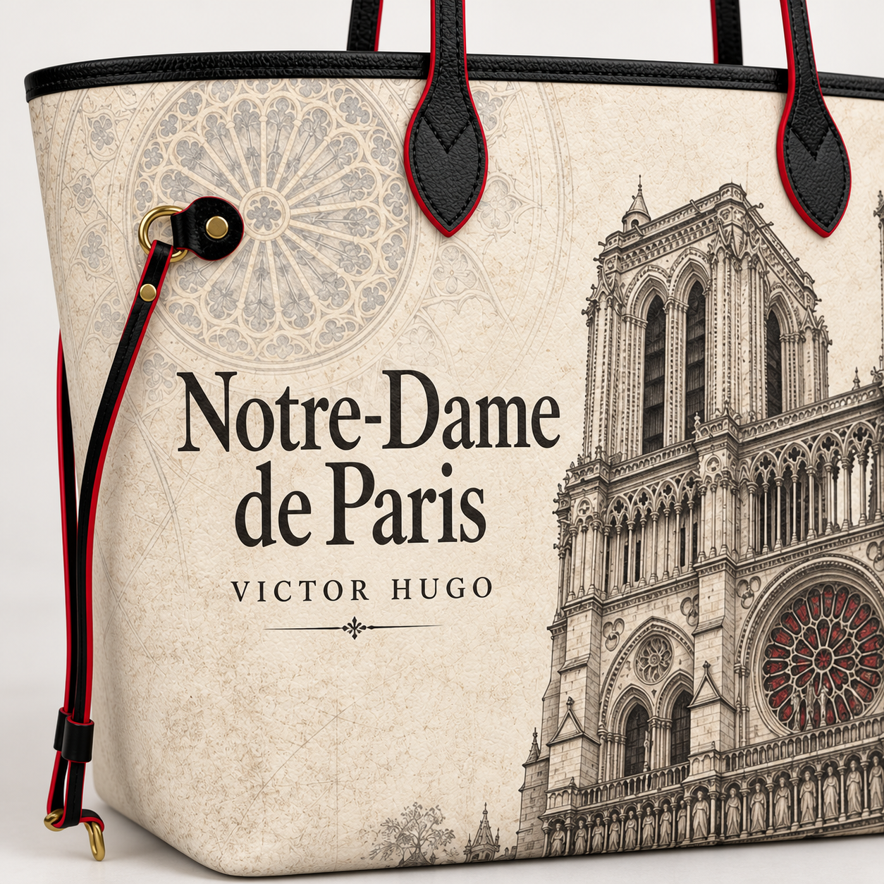 Sac cabas Notre-Dame de Paris ā dĆ©tail du motif